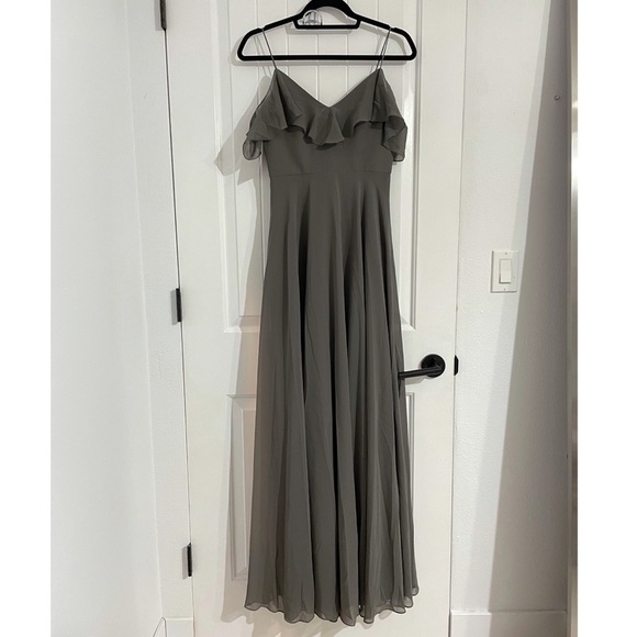NWT Anthropologie Jenny Yoo Mila Convertible Dress in Charcoal - Picture 5 of 9